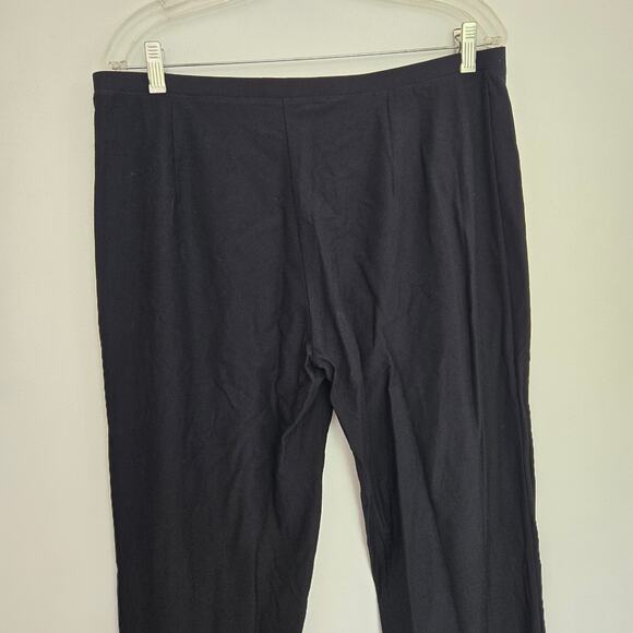 Eileen Fisher Pants Black Elastic Waist Washable Straight Leg Women Large - Picture 5 of 8